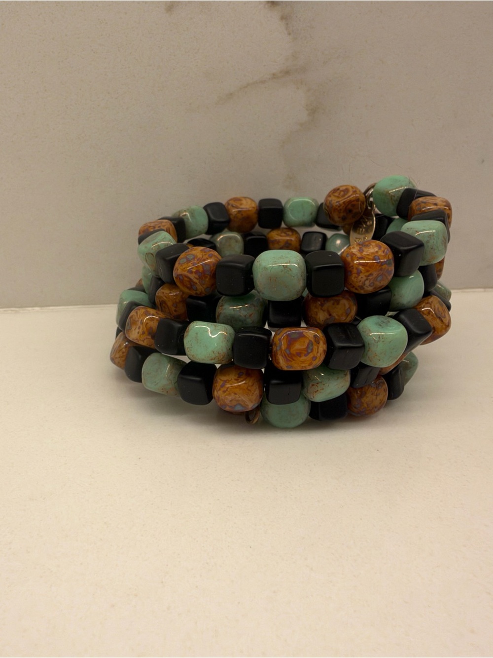Mei Fa Multi Strand Beaded Bracelet Turquoise Black Brown Boho Southwestern